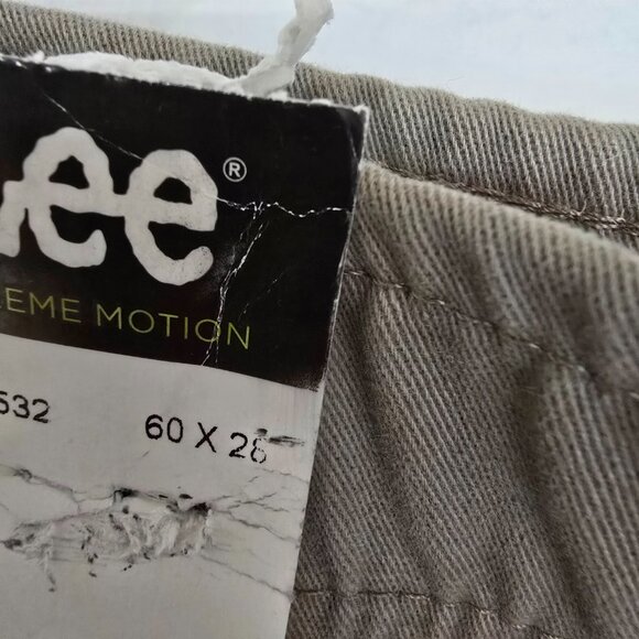 Lee Extreme Motion Men's Relaxed Taper Pants Big and Tall Khaki Size 60x28 NWT - Picture 8 of 12